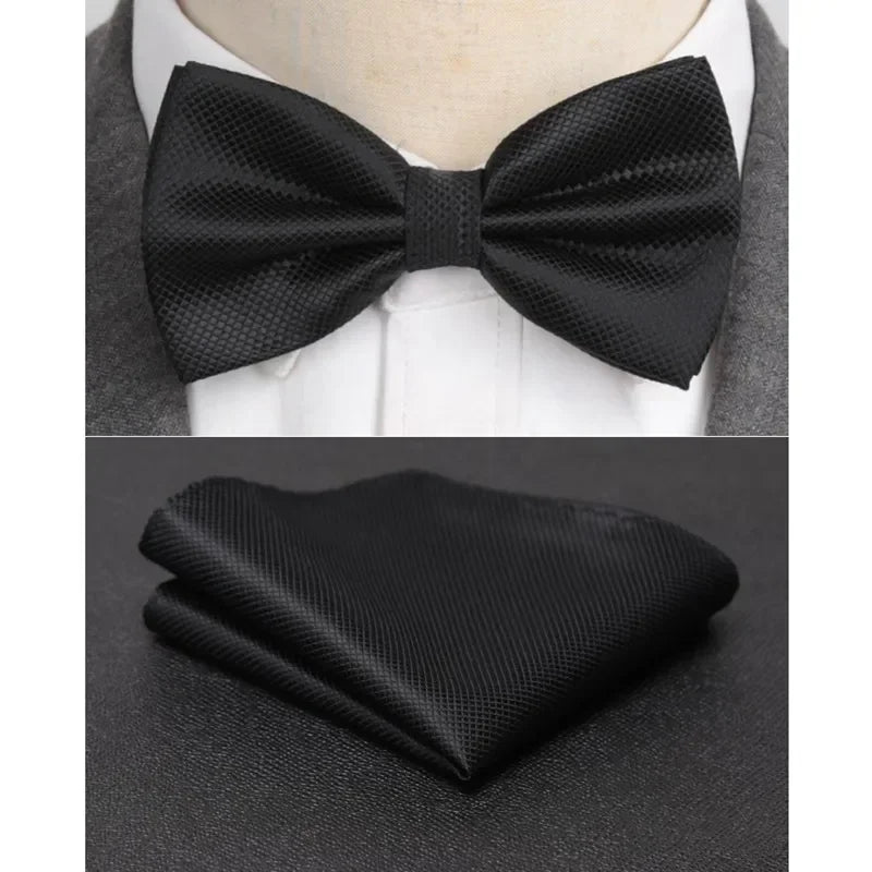 Velvero™ 2-Piece Bowtie & Cravat Set – Solid Color Formal Accessory for Weddings & Events