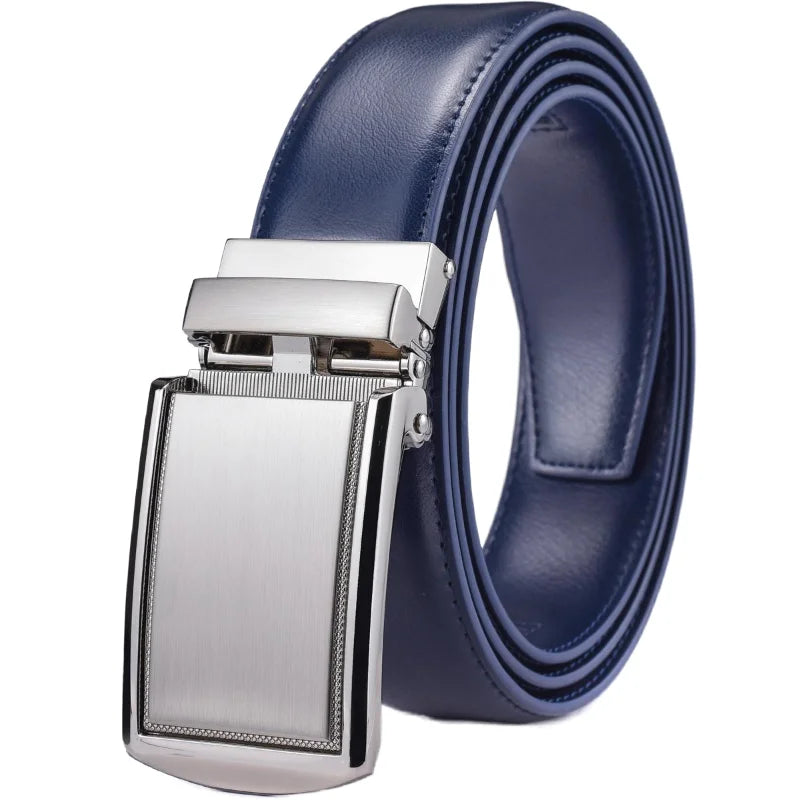 PrecisionFit Men’s Leather Ratchet Belt – Adjustable Automatic Buckle Dress Belt