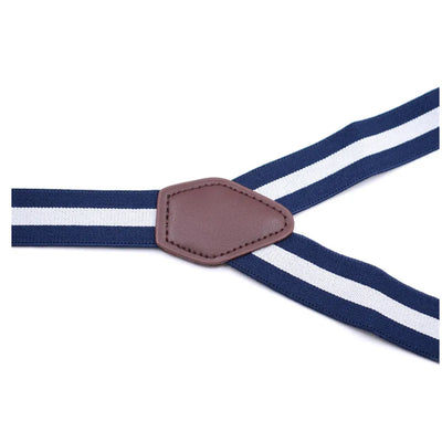 Hbright Classic 3-Clip Adjustable Suspenders – Striped Elastic Braces for Men
