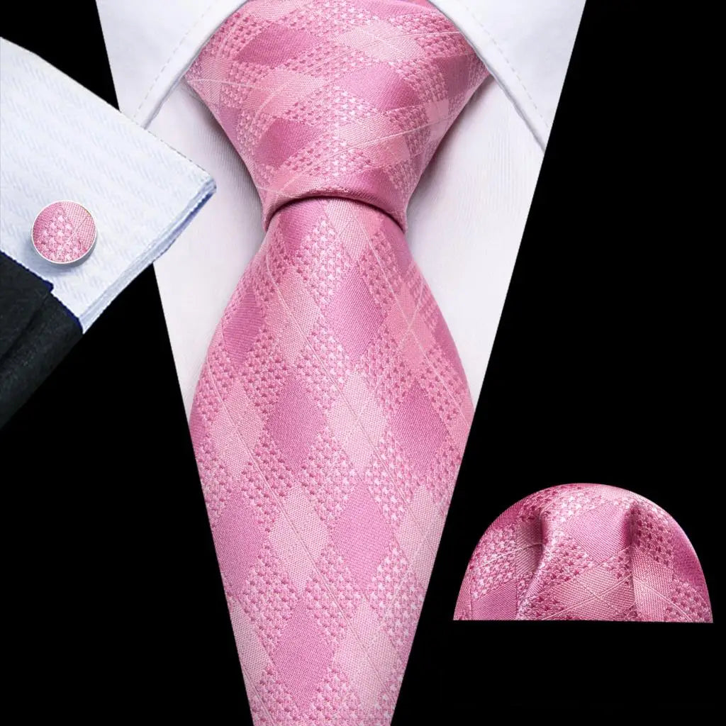 The Pink Coral Silk Tie Set