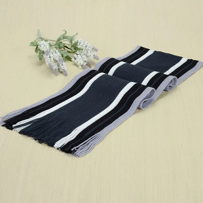 Casual Cashmere Men Striped Scarf – Winter Warm Tassel Shawl
