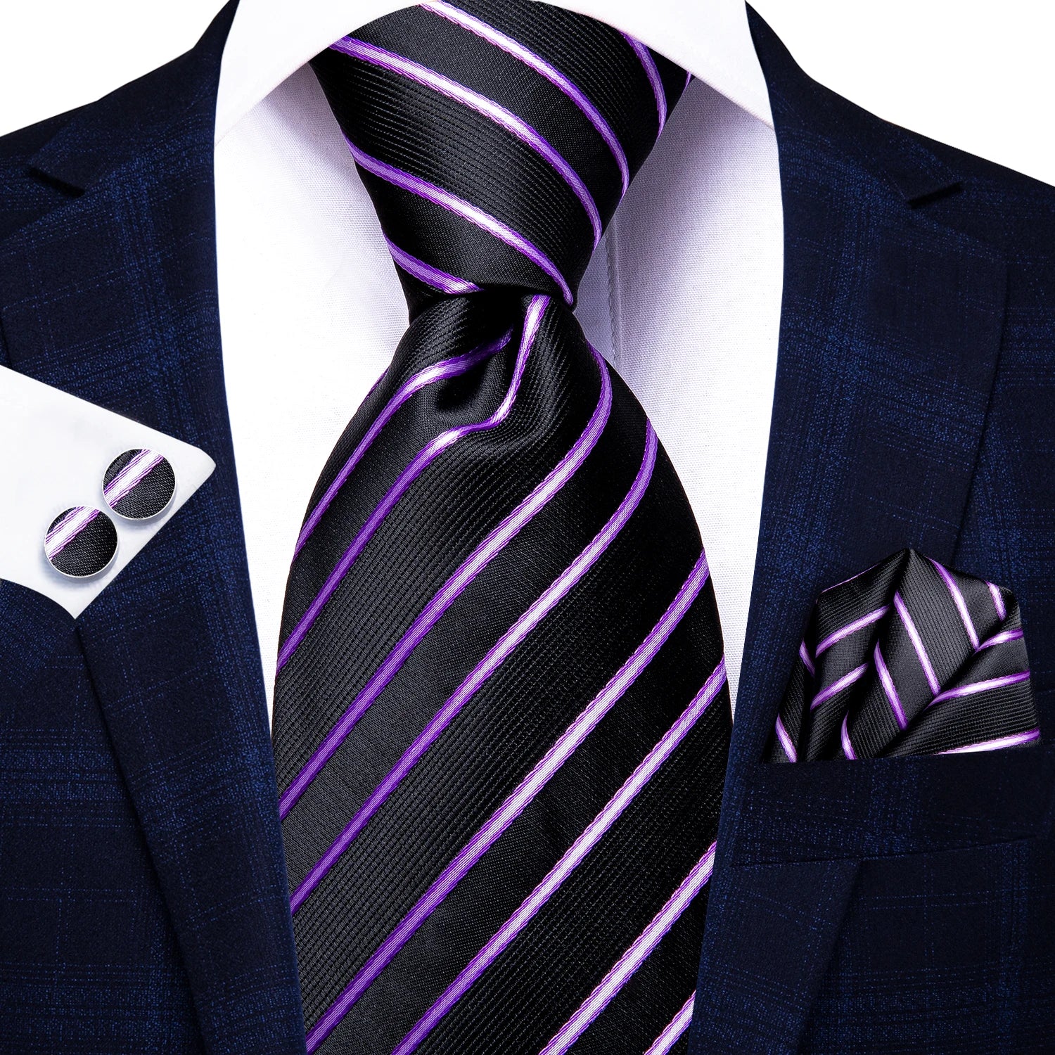 Regal Stripes Men’s Tie Set