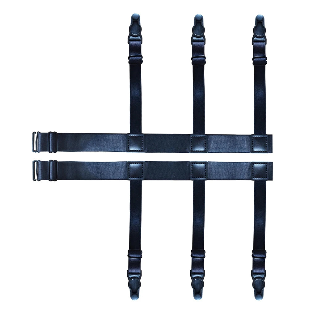 Men’s Adjustable Shirt Stays – Non-Slip Elastic Garters for a Perfectly Tucked Look