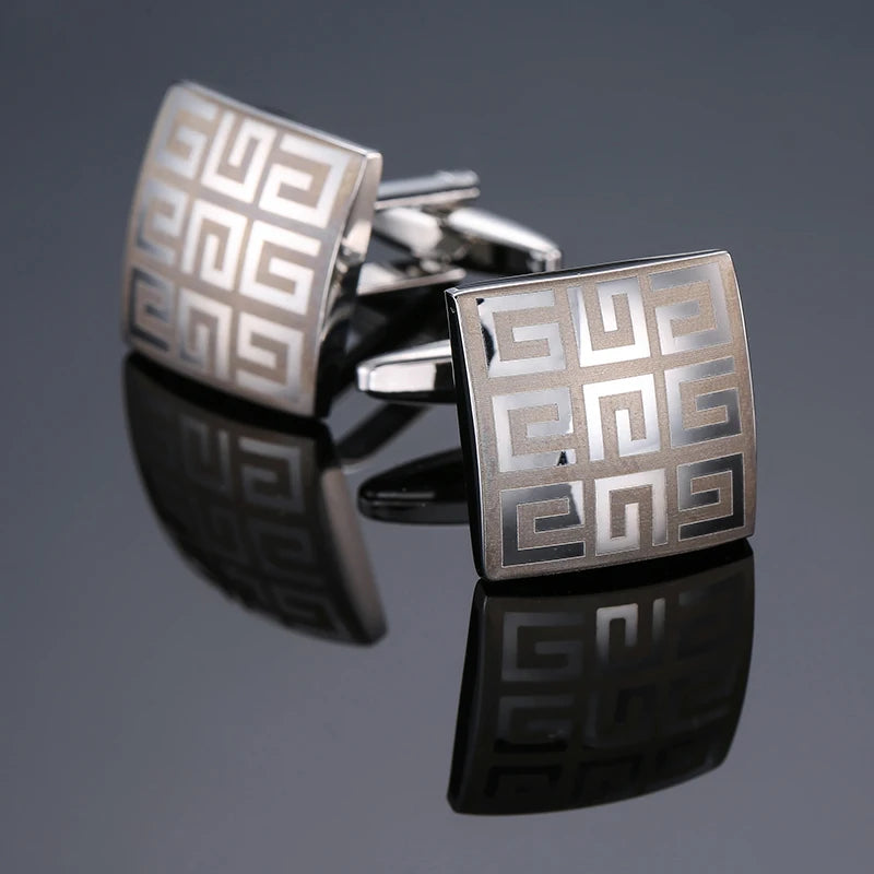 Luxury Square Laser-Engraved Cufflinks