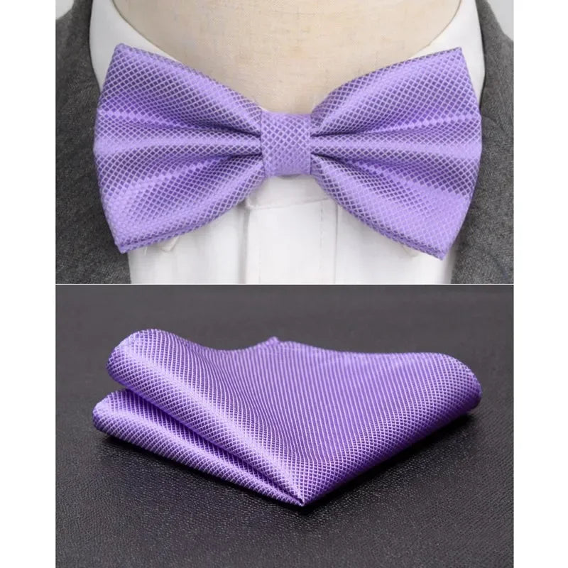 Velvero™ 2-Piece Bowtie & Cravat Set – Solid Color Formal Accessory for Weddings & Events