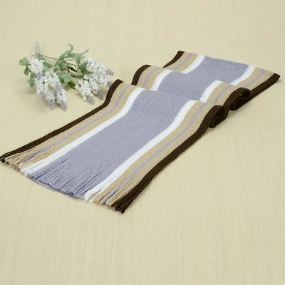 Casual Cashmere Men Striped Scarf – Winter Warm Tassel Shawl