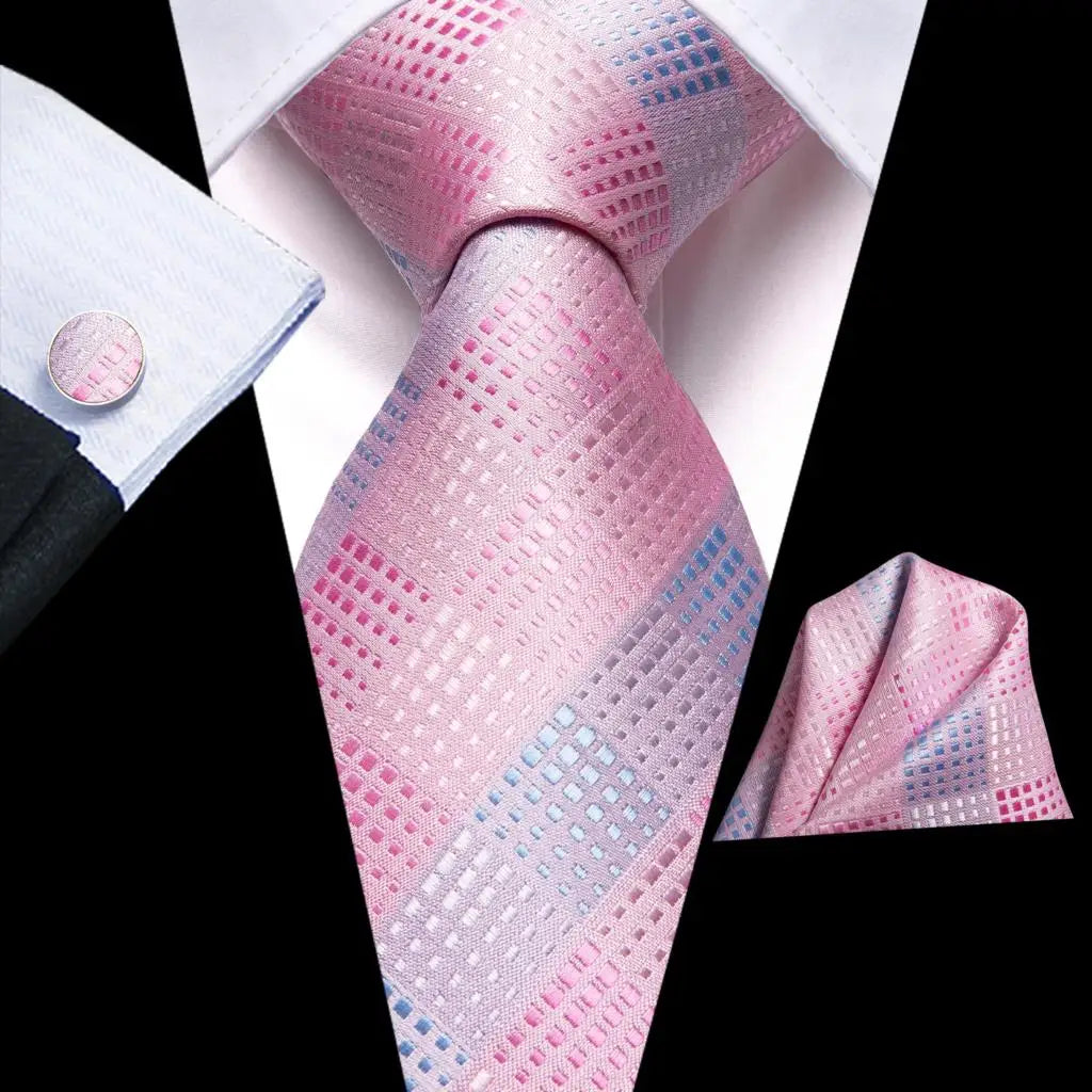 The Pink Coral Silk Tie Set