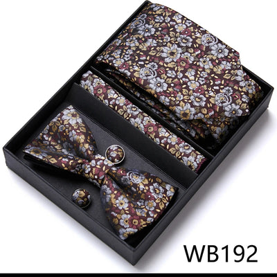 VanGise Prestige Tuxedo Gift Set – Silk Tie, Bow Tie, Cufflinks & Handkerchief