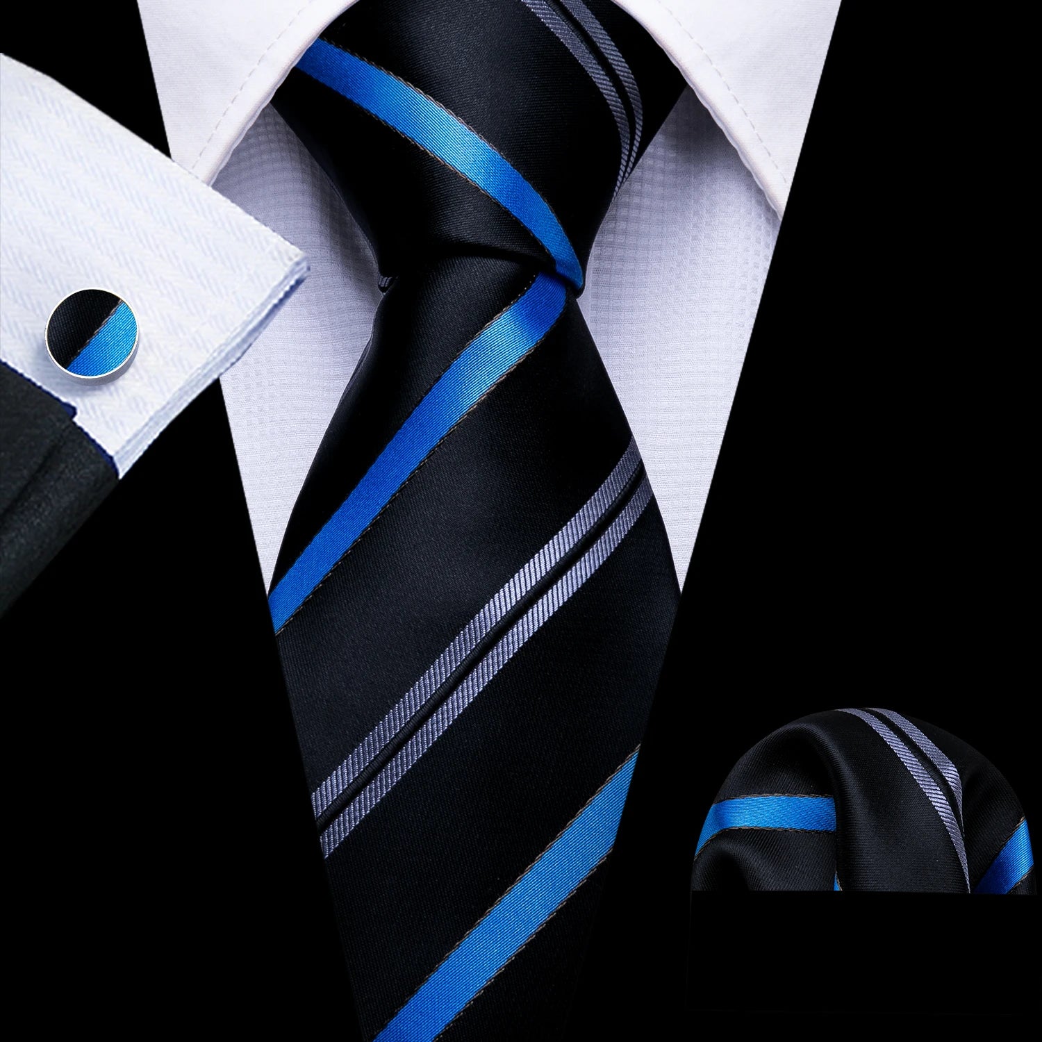 The Blue Spectrum Silk Tie Set