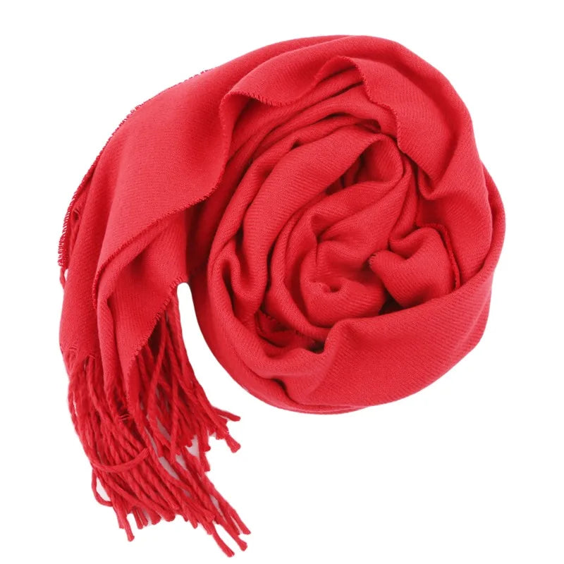 CozyWeave™ Imitation Cashmere Scarf – Winter Tassel Shawl & Soft Warm Wrap 