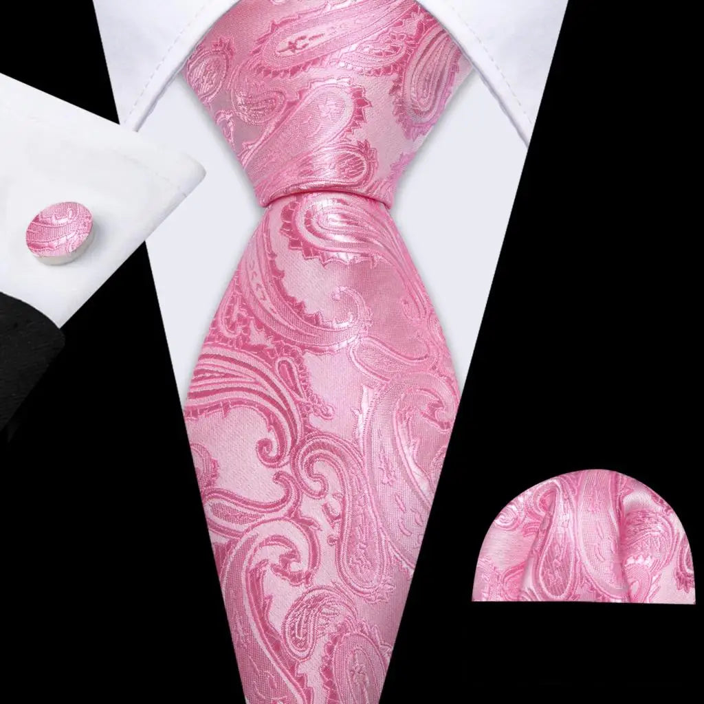 The Pink Coral Silk Tie Set