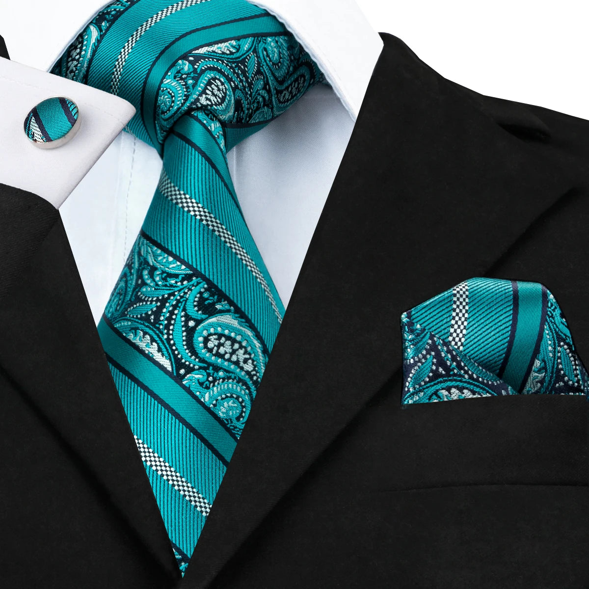 Teal Horizon Striped & Dot