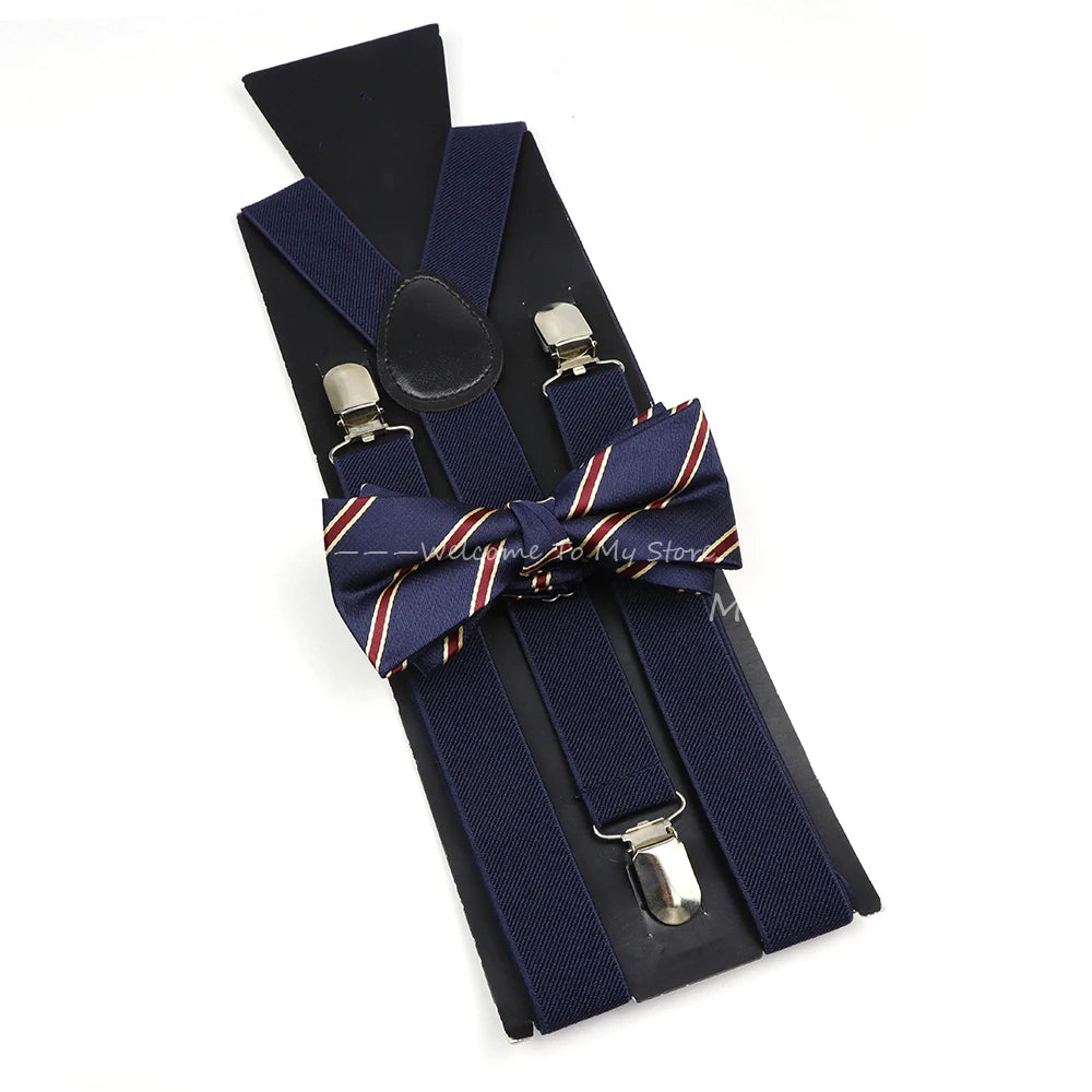 The Langford Striped Suspenders & Bowtie Set