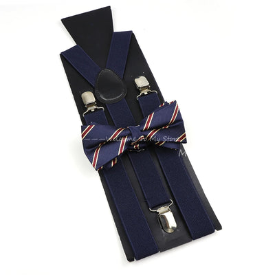 The Langford Striped Suspenders & Bowtie Set