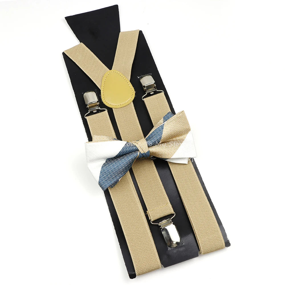 The Langford Striped Suspenders & Bowtie Set