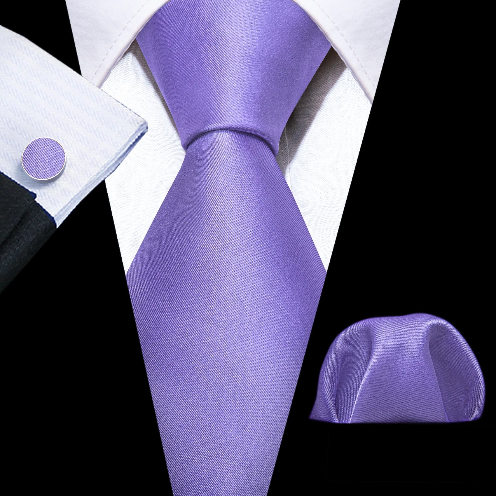 The Purple Floral Silk Tie Set