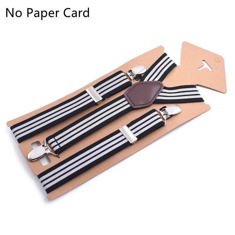 Hbright Classic 3-Clip Adjustable Suspenders – Striped Elastic Braces for Men
