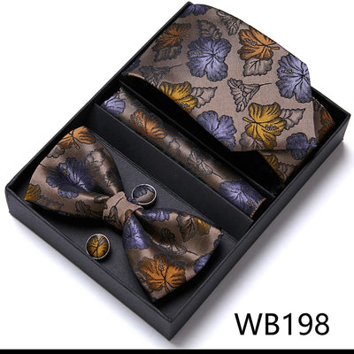 VanGise Prestige Tuxedo Gift Set – Silk Tie, Bow Tie, Cufflinks & Handkerchief