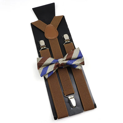 The Langford Striped Suspenders & Bowtie Set