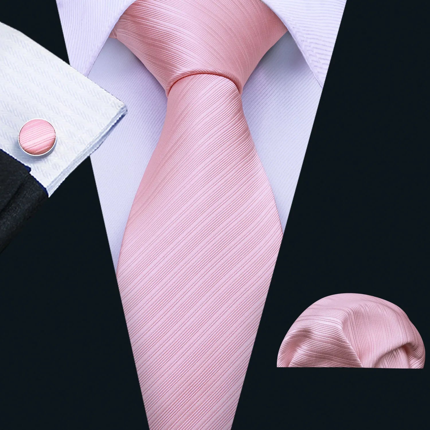 The Pink Coral Silk Tie Set
