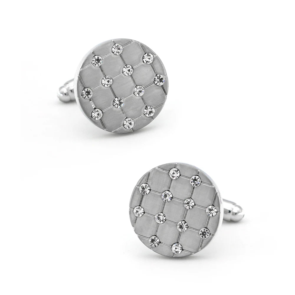 Crystal Heart Brass Cufflinks