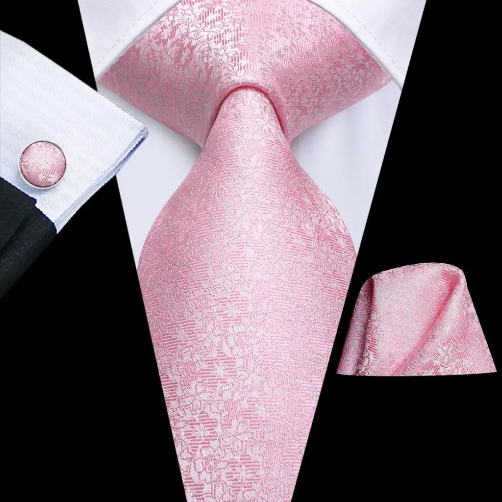 The Pink Coral Silk Tie Set