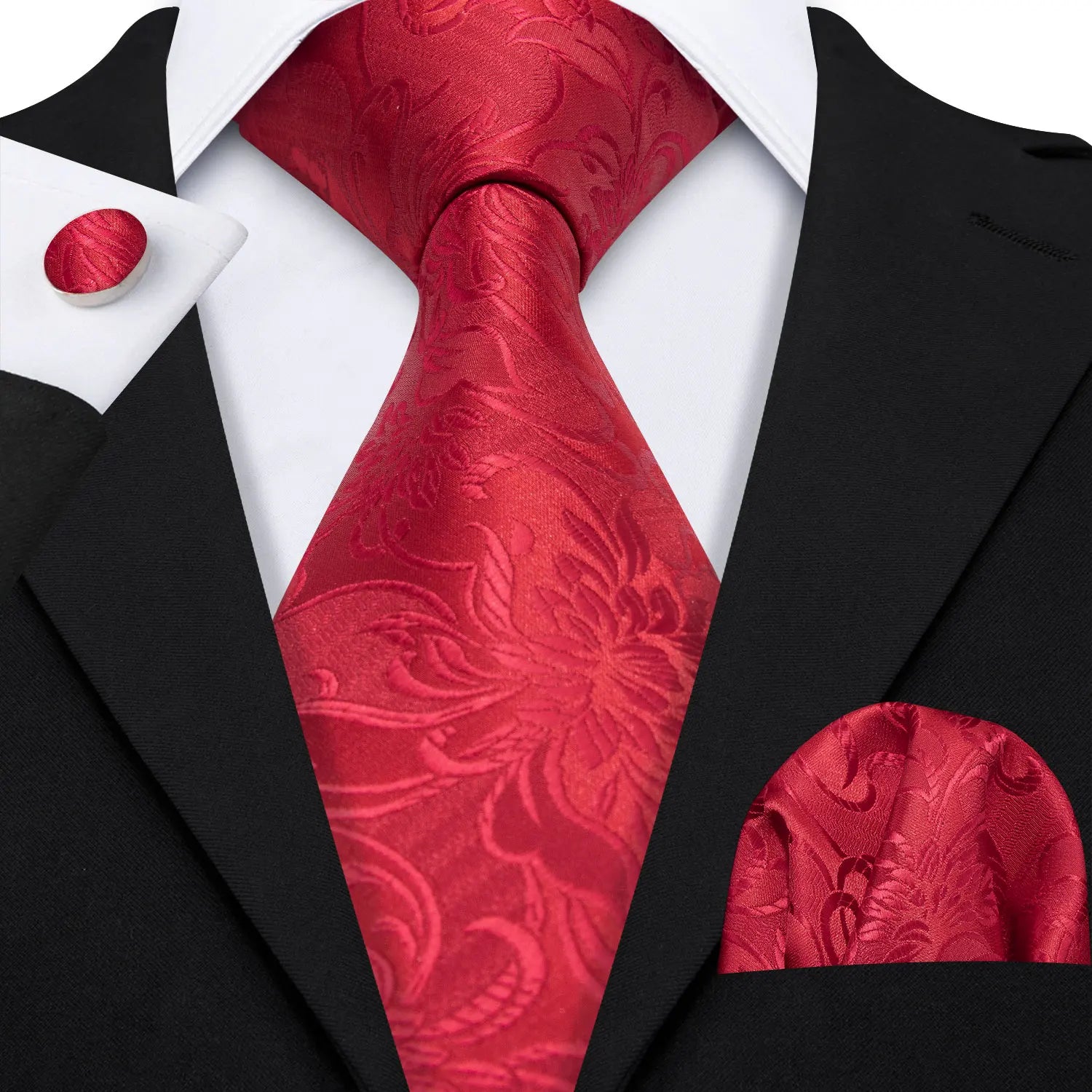 The Burgundy Rose Silk Tie Set
