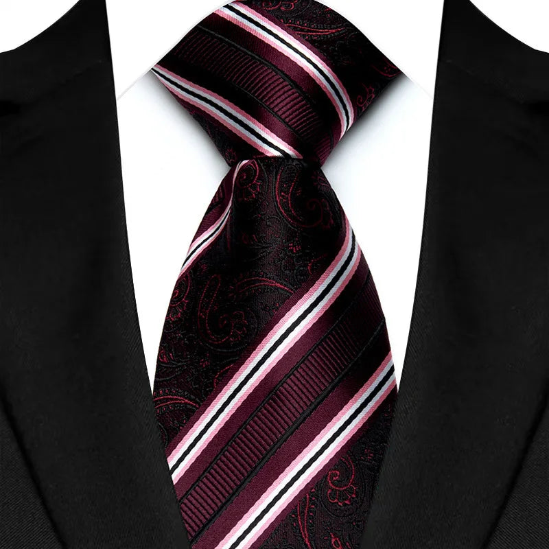 VelvetLine™ Classic Dark Red Paisley Tie (8CM)