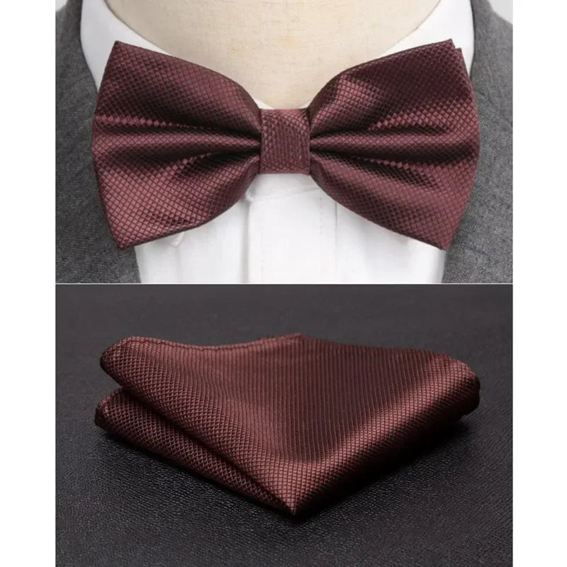 Velvero™ 2-Piece Bowtie & Cravat Set – Solid Color Formal Accessory for Weddings & Events