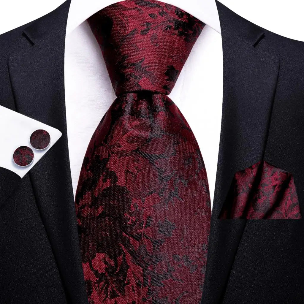 Burgundy Monarch™ Silk Tie Set