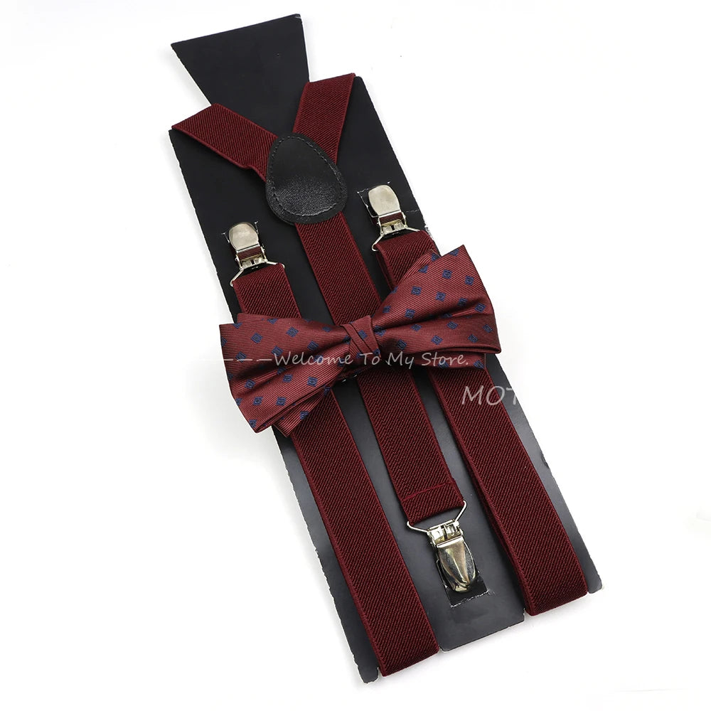 The Langford Striped Suspenders & Bowtie Set