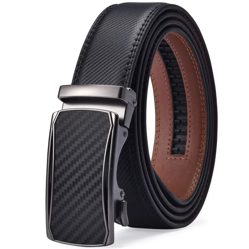 FlexAlign Men’s Leather Ratchet Belt – Premium Automatic Buckle Dress Belt