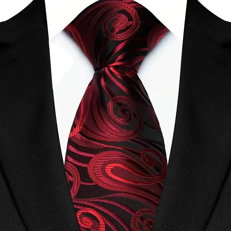 VelvetLine™ Classic Dark Red Paisley Tie (8CM)