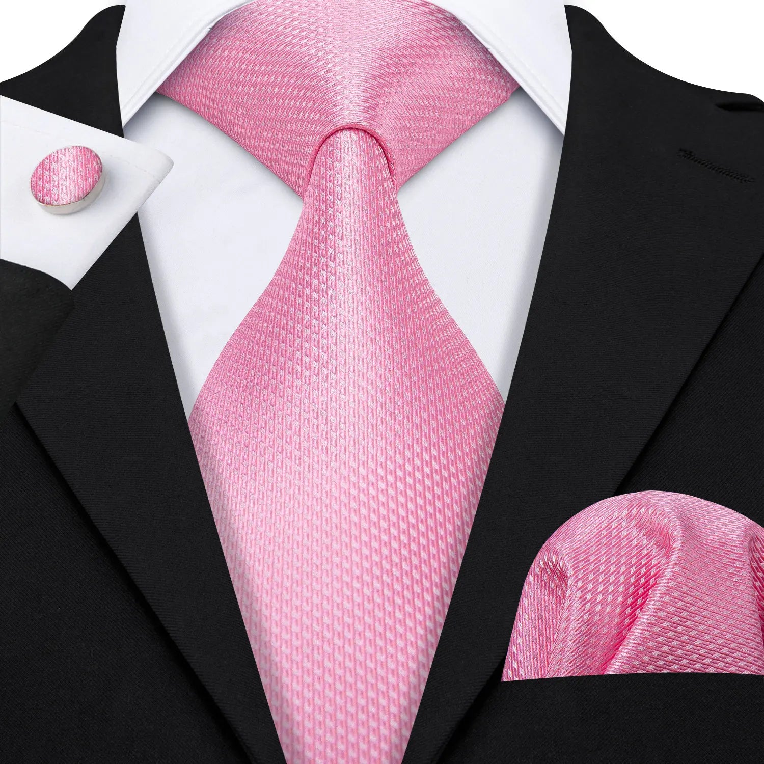 The Pink Coral Silk Tie Set