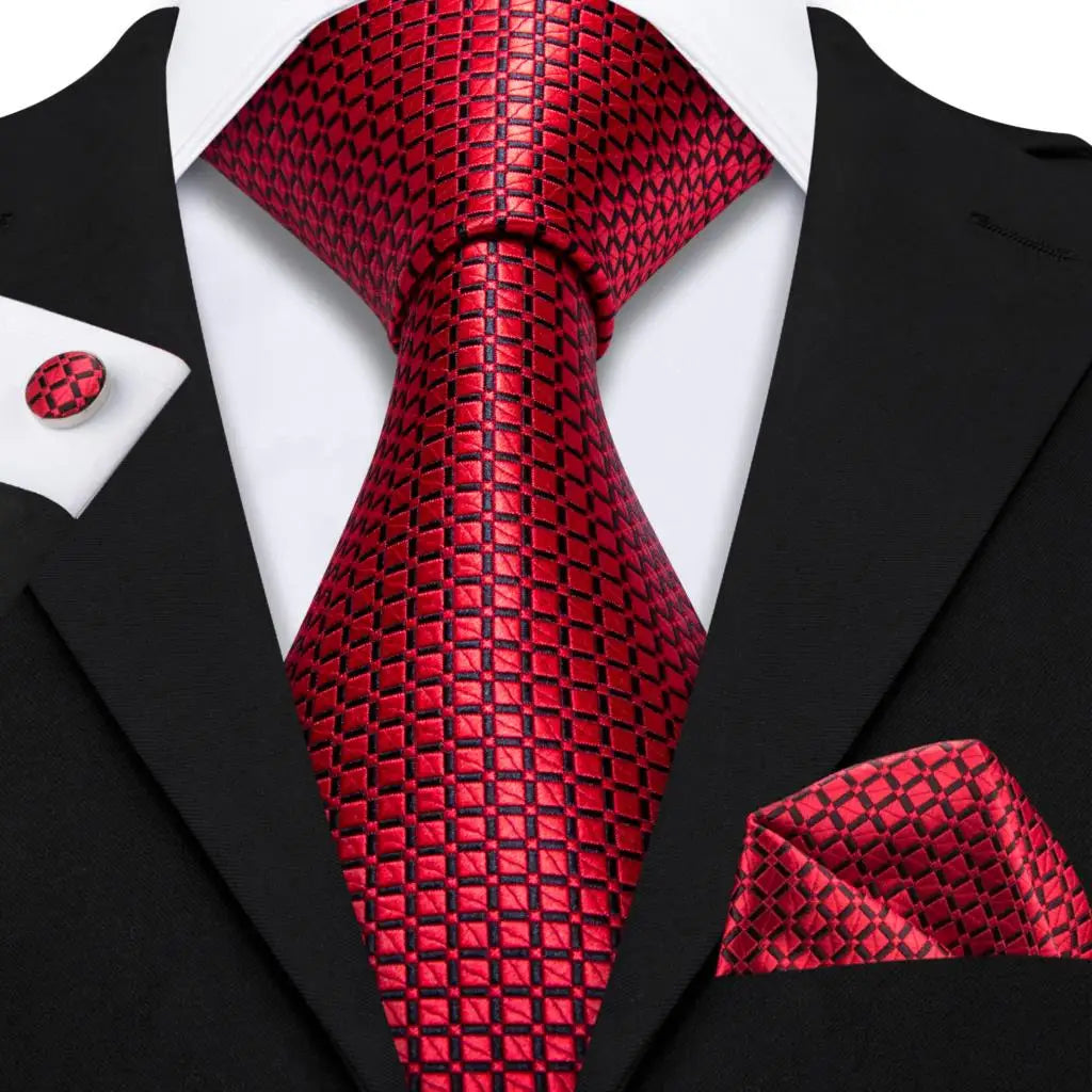 The Burgundy Rose Silk Tie Set