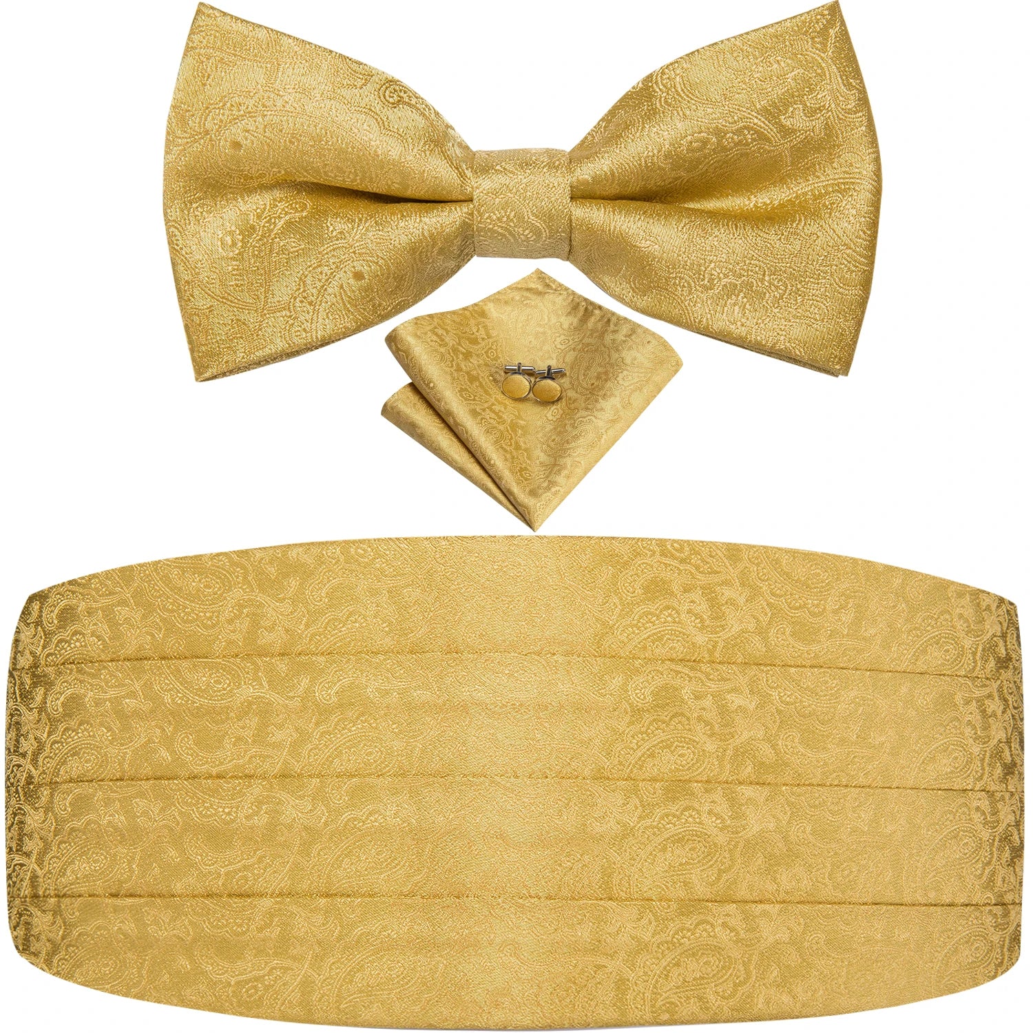 Black Vintage Floral Cummerbund & Bow Tie Set