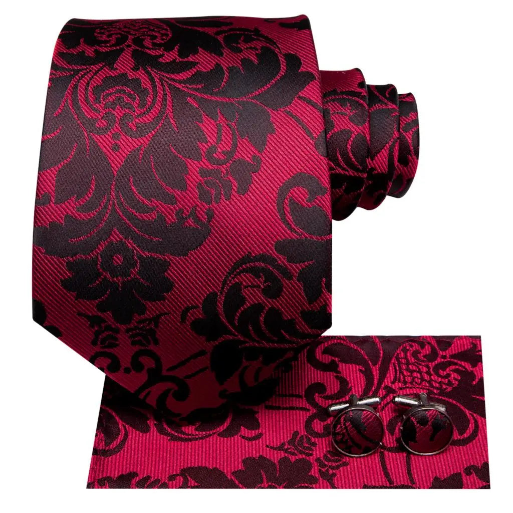 Burgundy Monarch™ Silk Tie Set