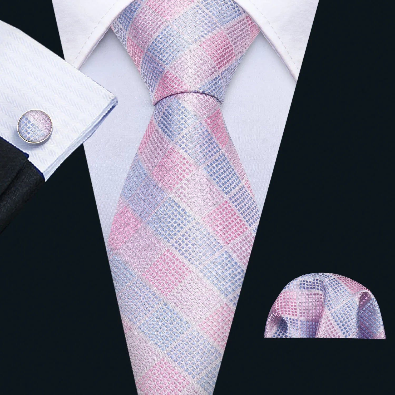 The Pink Coral Silk Tie Set