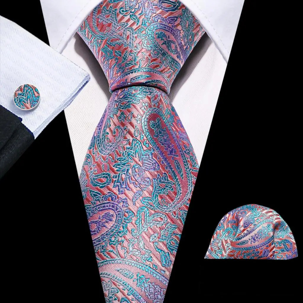 The Pink Coral Silk Tie Set