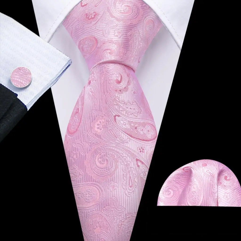 The Pink Coral Silk Tie Set