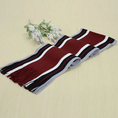 Casual Cashmere Men Striped Scarf – Winter Warm Tassel Shawl