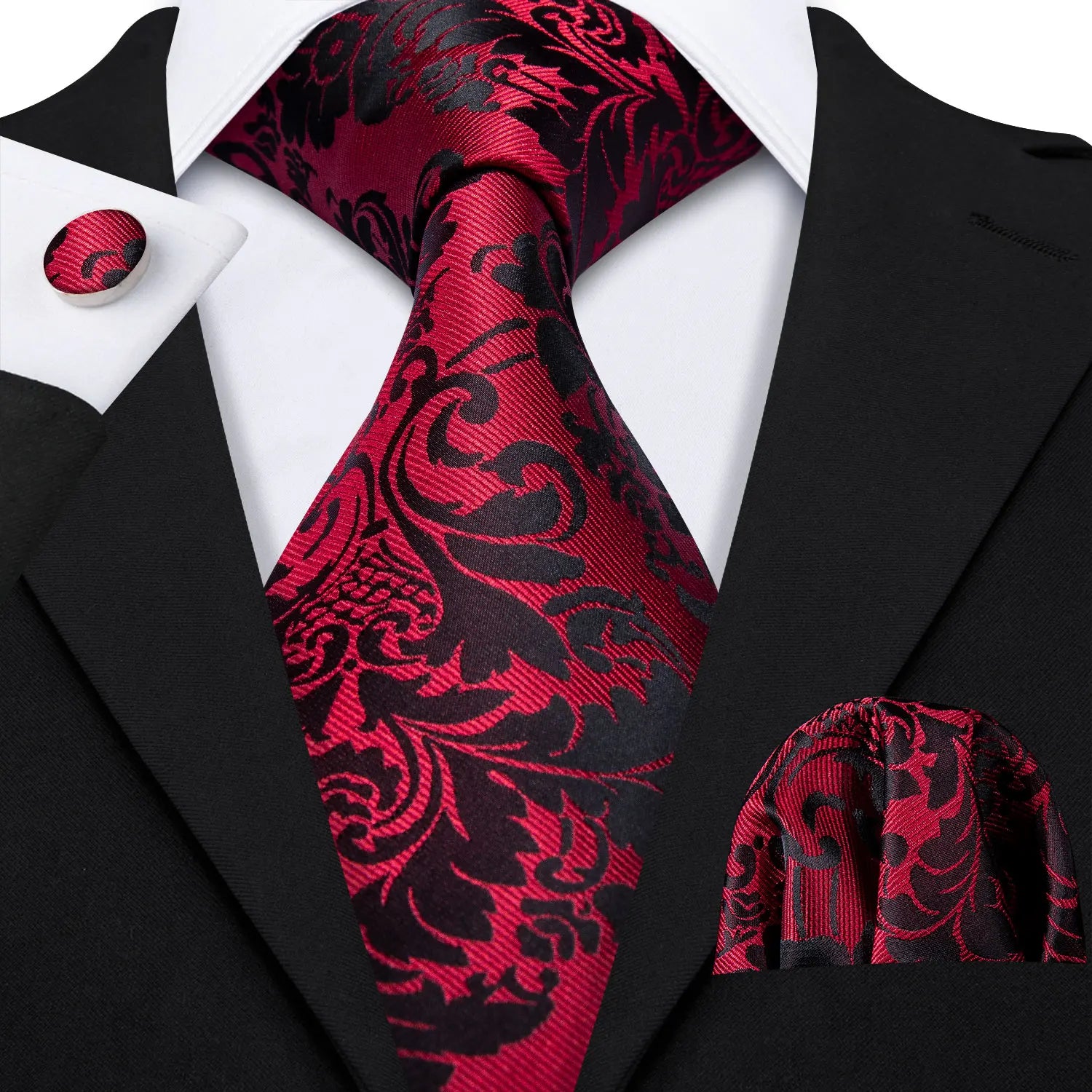 The Burgundy Rose Silk Tie Set