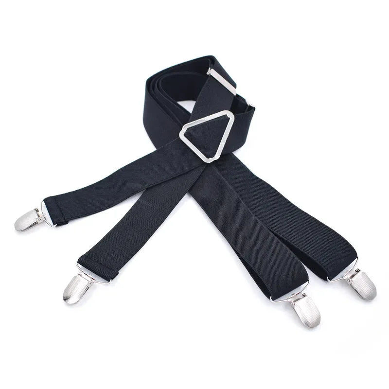 Classic X-Back Suspenders – Adjustable 4-Clip Braces for Men