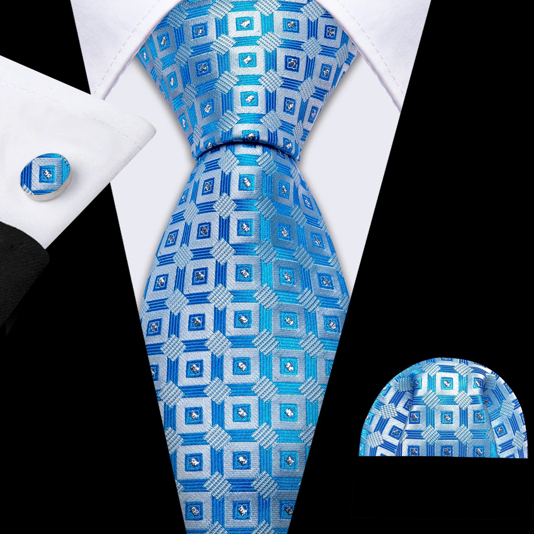 The Blue Spectrum Silk Tie Set