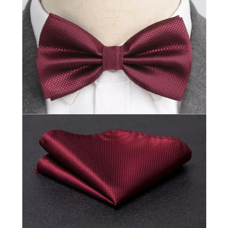 Velvero™ 2-Piece Bowtie & Cravat Set – Solid Color Formal Accessory for Weddings & Events