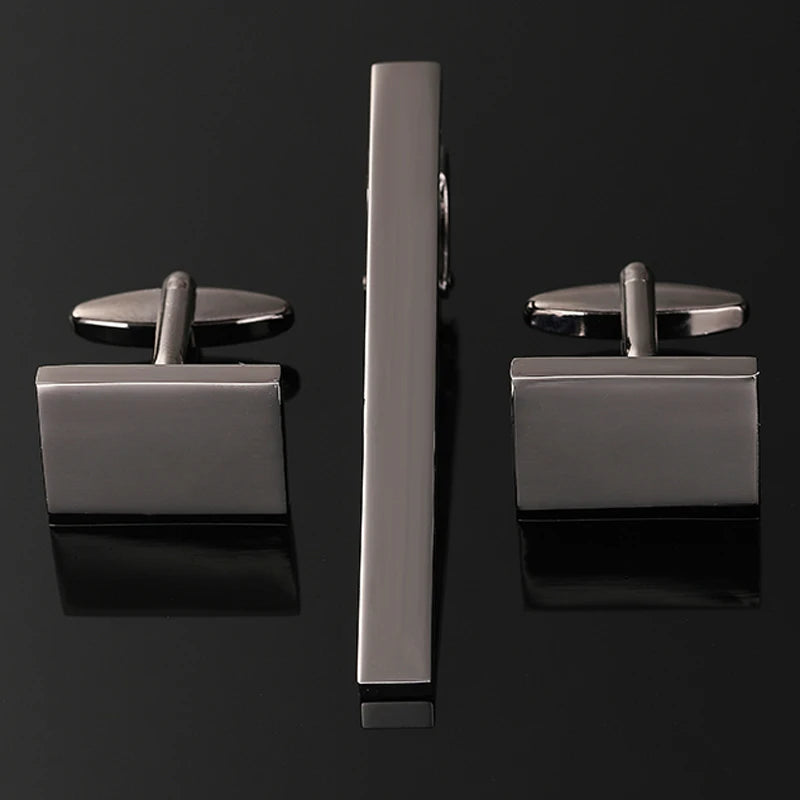 Classic Laser-Engraved Tie Clip & Cufflink Set
