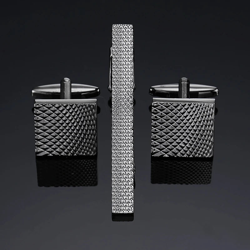 Classic Laser-Engraved Tie Clip & Cufflink Set