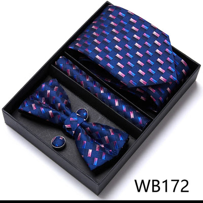 VanGise Prestige Tuxedo Gift Set – Silk Tie, Bow Tie, Cufflinks & Handkerchief
