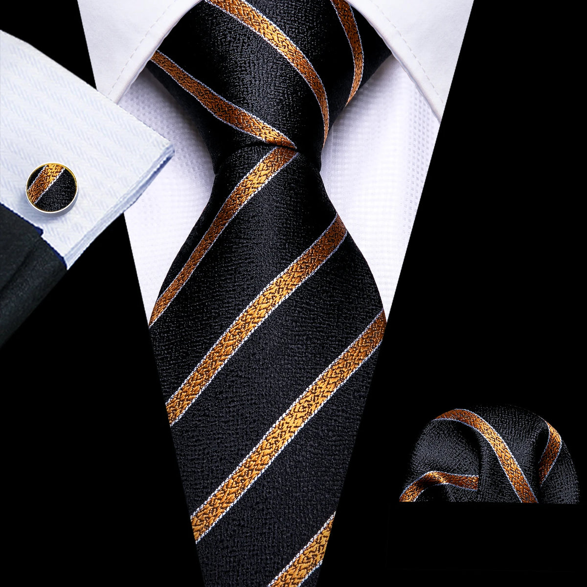 Golden Hour Jacquard Tie & Accessories Set