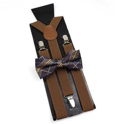 The Langford Striped Suspenders & Bowtie Set